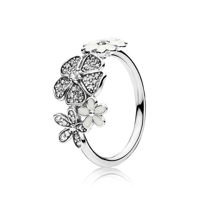 Whimsical Silver Flower Fairy Ring Set™