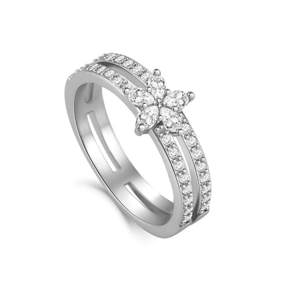 Whimsical Silver Flower Fairy Ring Set™